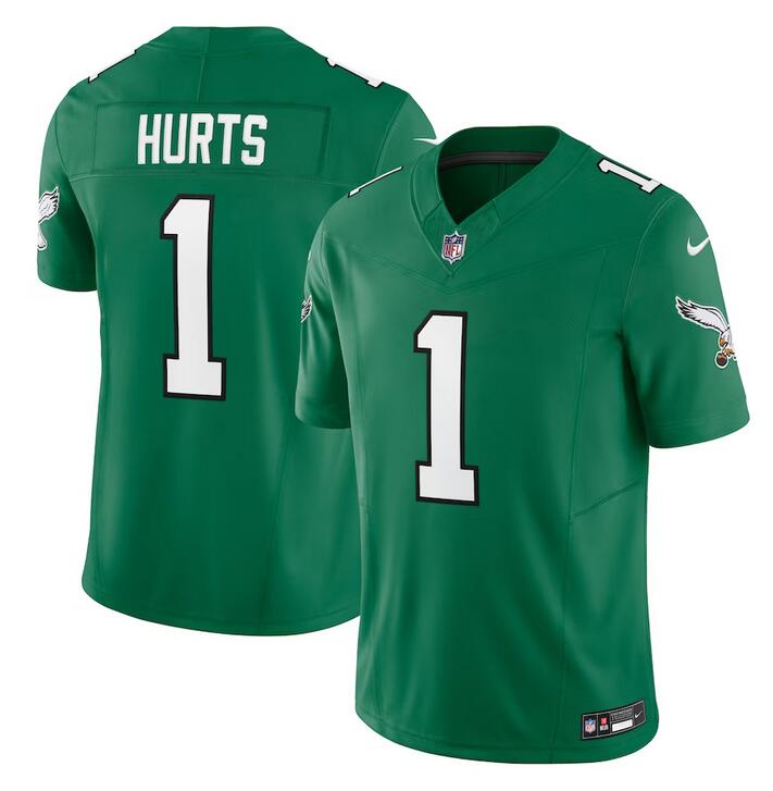 2023 Men NFL Philadelphia Eagles #1 Hurts Kelly green alternate Jersey->philadelphia eagles->NFL Jersey
